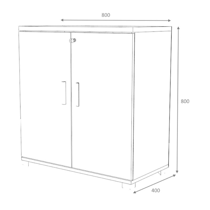 Ντουλάπι γραφείου επαγγελματικό Venturo χρώμα ανθρακί - φυσικό οξιάς 80x40x80εκ.