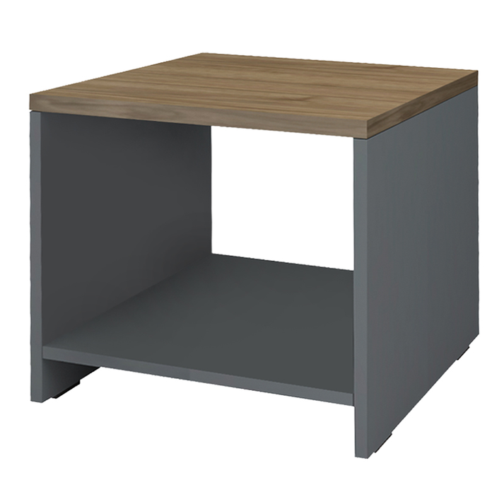 Τραπεζάκι γραφείου επαγγελματικό Venturo χρώμα ανθρακί - καρυδί 60x60x45εκ.