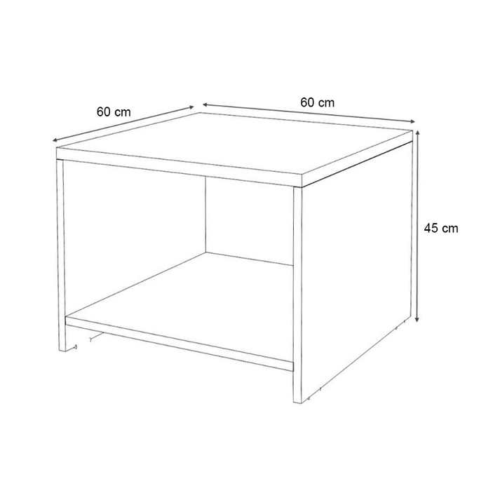 Τραπεζάκι γραφείου επαγγελματικό Venturo χρώμα ανθρακί - καρυδί 60x60x45εκ.