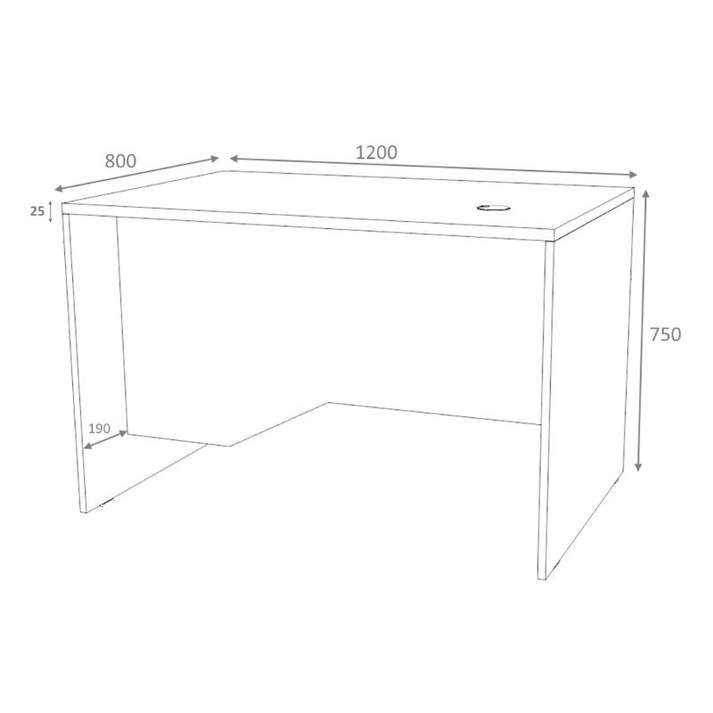 Γραφείο επαγγελματικό Venturo χρώμα ανθρακί - φυσικό οξιάς 120x80x75εκ.