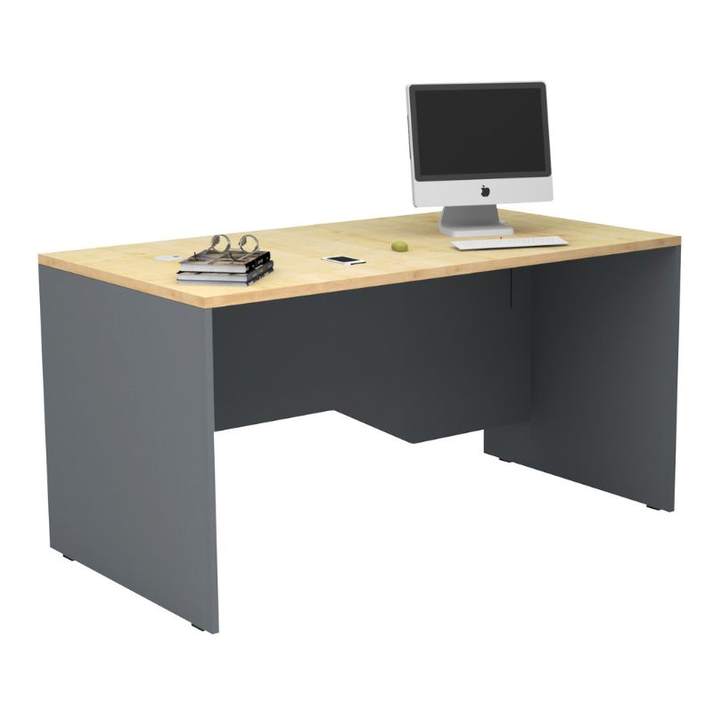 Γραφείο επαγγελματικό Venturo χρώμα ανθρακί - φυσικό οξιάς 150x80x75εκ.