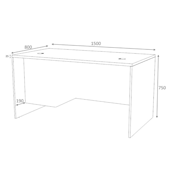 Γραφείο επαγγελματικό Venturo χρώμα ανθρακί - φυσικό οξιάς 150x80x75εκ.