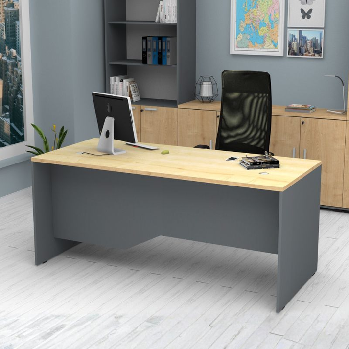 Γραφείο επαγγελματικό Venturo χρώμα ανθρακί - φυσικό οξιάς 180x80x75εκ.