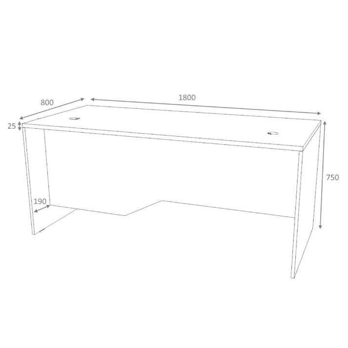 Γραφείο επαγγελματικό Venturo χρώμα ανθρακί - φυσικό οξιάς 180x80x75εκ.