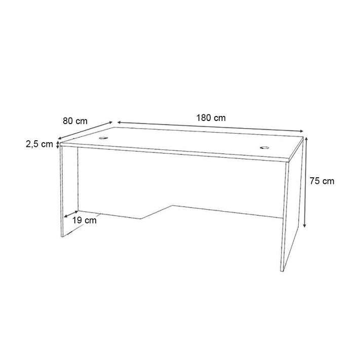 Γραφείο επαγγελματικό Venturo χρώμα ανθρακί - καρυδί 180x80x75εκ.