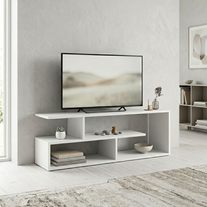 Έπιπλο τηλεόρασης Forever χρώμα λευκό 120x30x40cm.