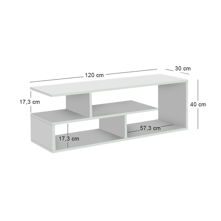 Έπιπλο τηλεόρασης Forever χρώμα λευκό 120x30x40cm.