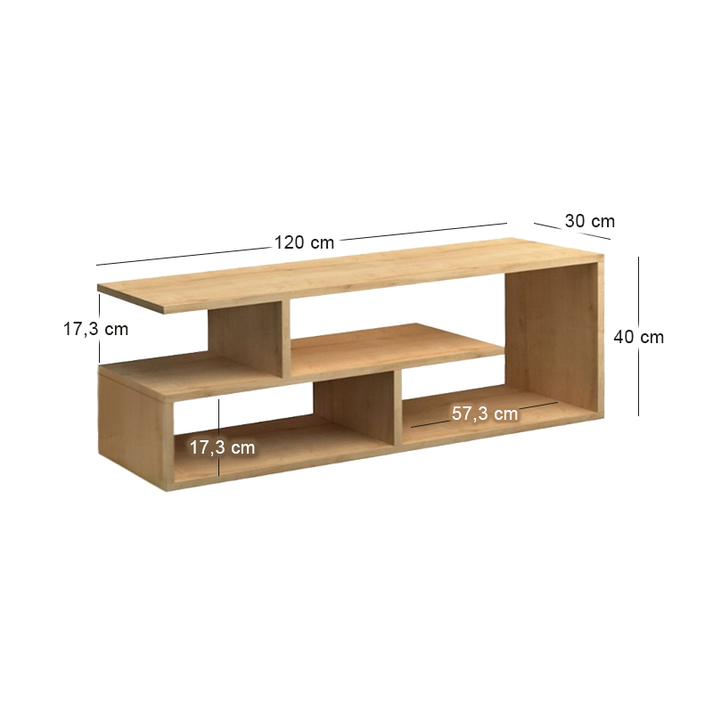 Έπιπλο τηλεόρασης Forever χρώμα φυσικό οξιάς 120x30x40cm.