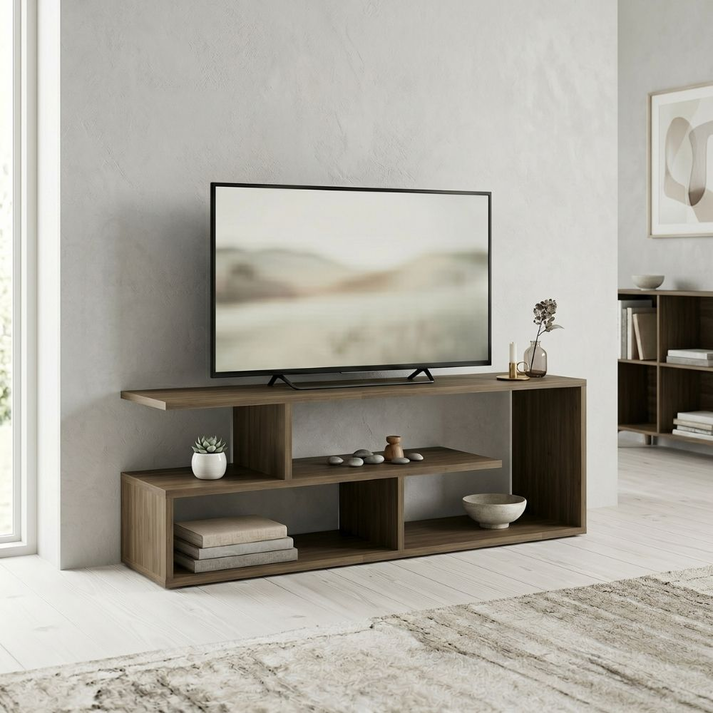 Έπιπλο τηλεόρασης Forever χρώμα καρυδί 120x30x40cm.