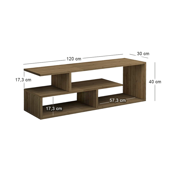 Έπιπλο τηλεόρασης Forever χρώμα καρυδί 120x30x40cm.