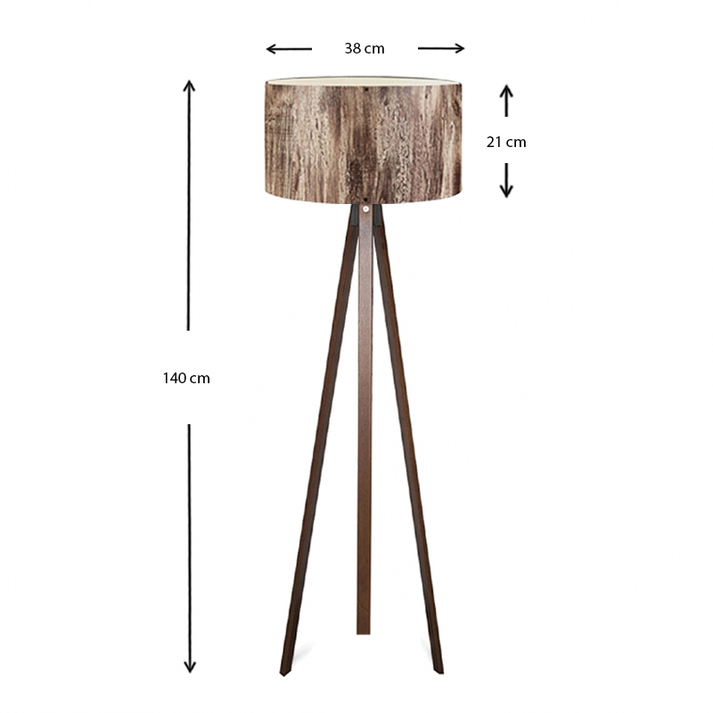 Φωτιστικό δαπέδου Rosling Mdf/ύφασμα Pvc χρώμα καρυδί/καφέ 38x21x140εκ.
