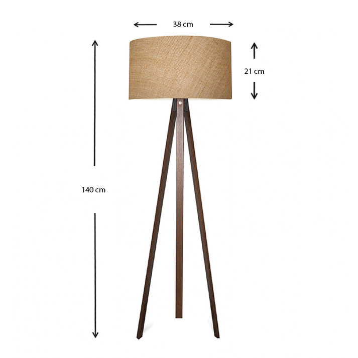Φωτιστικό δαπέδου Rosling Mdf/ύφασμα Pvc χρώμα καρυδί/φυσικό 38x38x140εκ.
