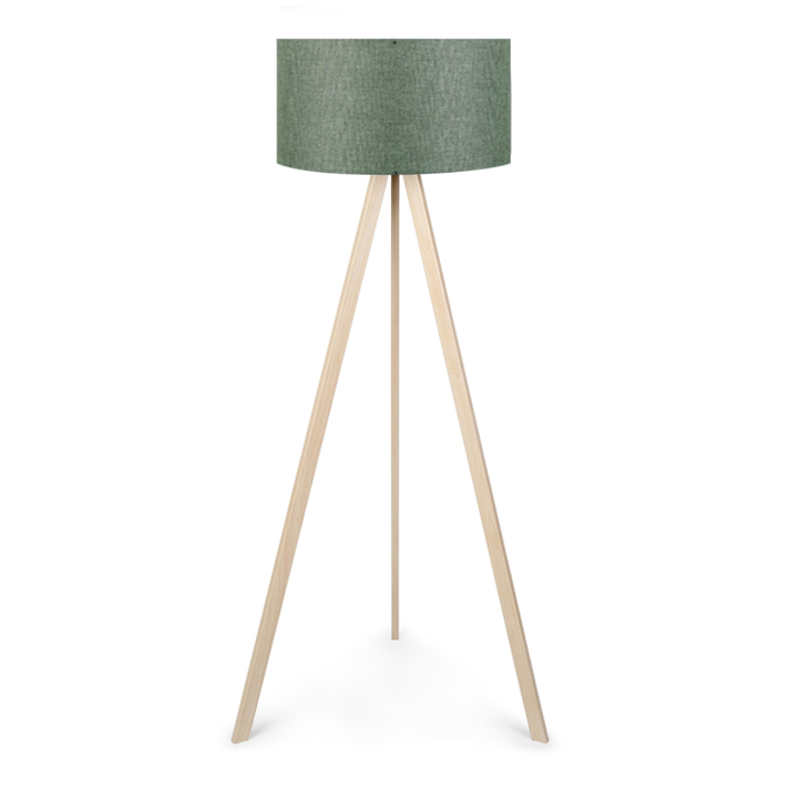 Φωτιστικό δαπέδου Rosling Mdf/ύφασμα Pvc χρώμα φυσικό/χακί 38x38x140εκ.