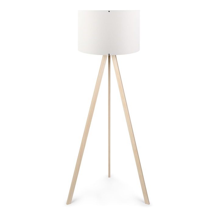 Φωτιστικό δαπέδου Rosling Mdf/ύφασμα Pvc χρώμα φυσικό/λευκό 38x21x140εκ.