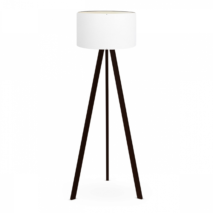 Φωτιστικό δαπέδου Rosling Mdf/ύφασμα Pvc χρώμα μαύρο - λευκό 38x38x140εκ.