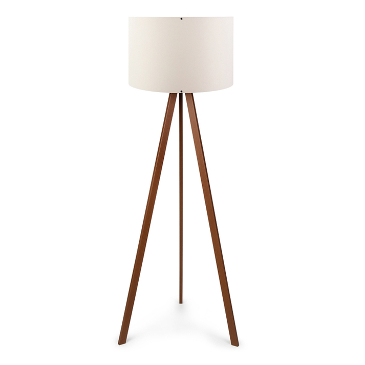 Φωτιστικό δαπέδου Rosling Mdf/ύφασμα Pvc χρώμα καρυδί/μπεζ 38x21x140εκ.