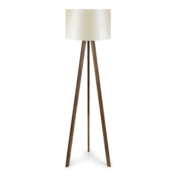 Φωτιστικό δαπέδου Rosling Mdf/ύφασμα Pvc χρώμα καρυδί/μπεζ 38x21x140εκ.