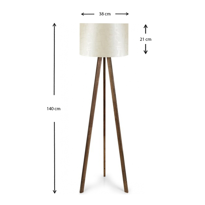 Φωτιστικό δαπέδου Rosling Mdf/ύφασμα Pvc χρώμα καρυδί/μπεζ 38x21x140εκ.