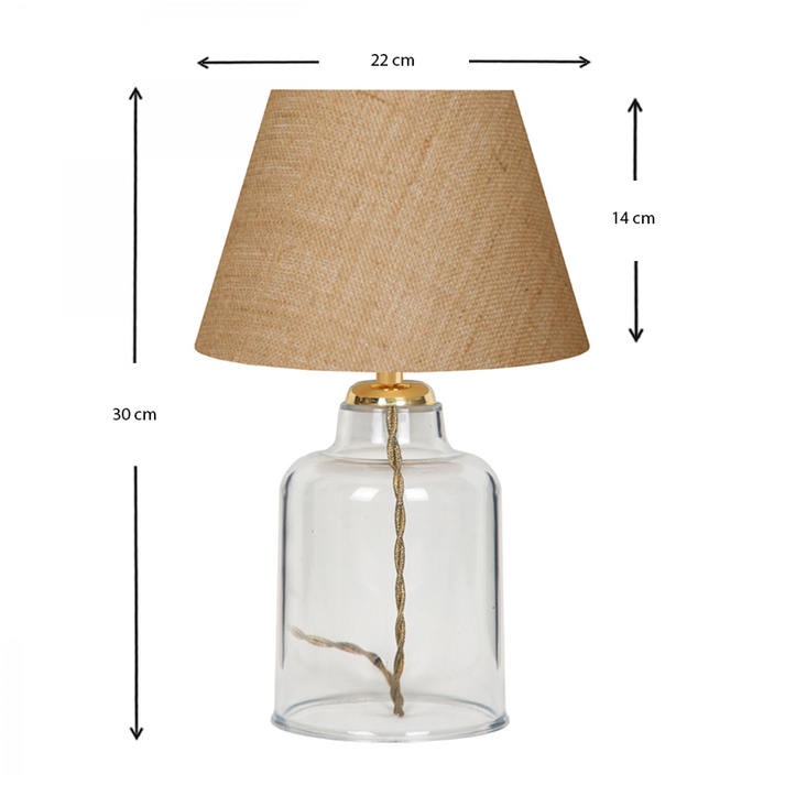 Φωτιστικό επιτραπέζιο Atkinson ύφασμα/πλαστικό χρώμα καφέ/χρυσό 22x14x30εκ.