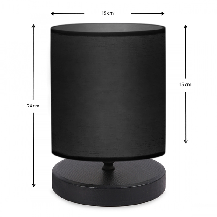 Φωτιστικό επιτραπέζιο Hassard ύφασμα/Mdf χρώμα μαύρο 15x16x22εκ.