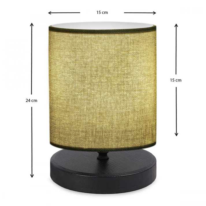Φωτιστικό επιτραπέζιο Hassard ύφασμα/Mdf χρώμα πράσινο/μαύρο 15x16x22εκ.