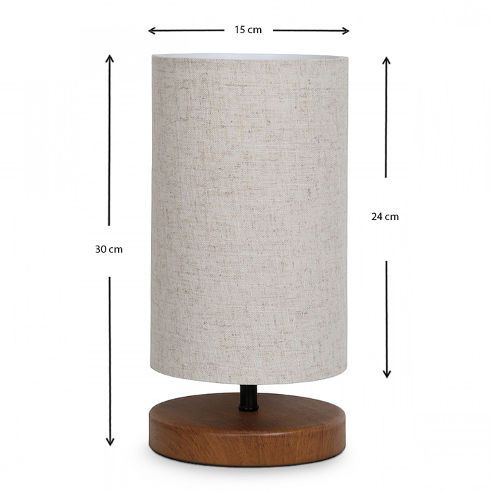 Φωτιστικό επιτραπέζιο Winkler wicker ύφασμα/ξύλο/μέταλλο χρώμα ανοιχτό καφέ 15x15x30εκ.