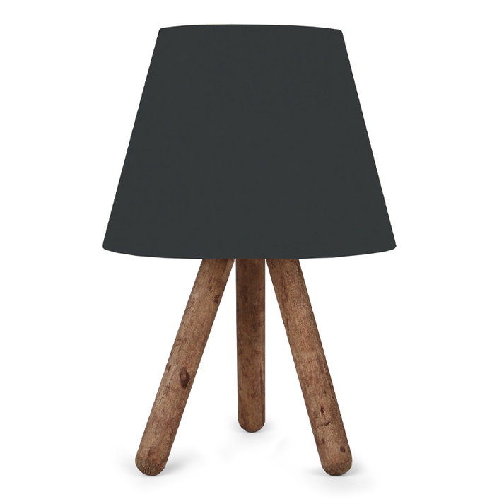 Φωτιστικό επιτραπέζιο Lander ύφασμα Pvc/ξύλο χρώμα μαύρο/καφέ 22x17x32εκ.
