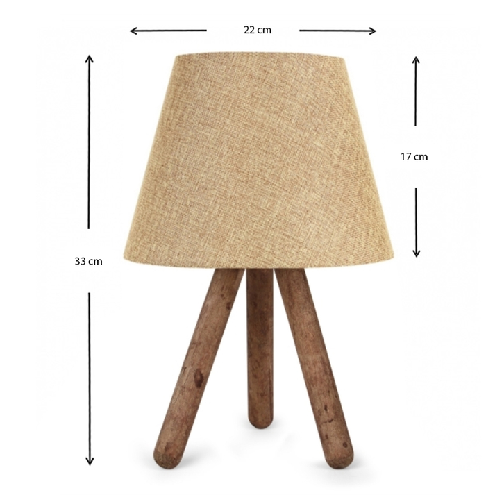 Φωτιστικό επιτραπέζιο Lander E27 ύφασμα Pvc - ξύλο χρώμα μπεζ - καφέ 22x17x33εκ.