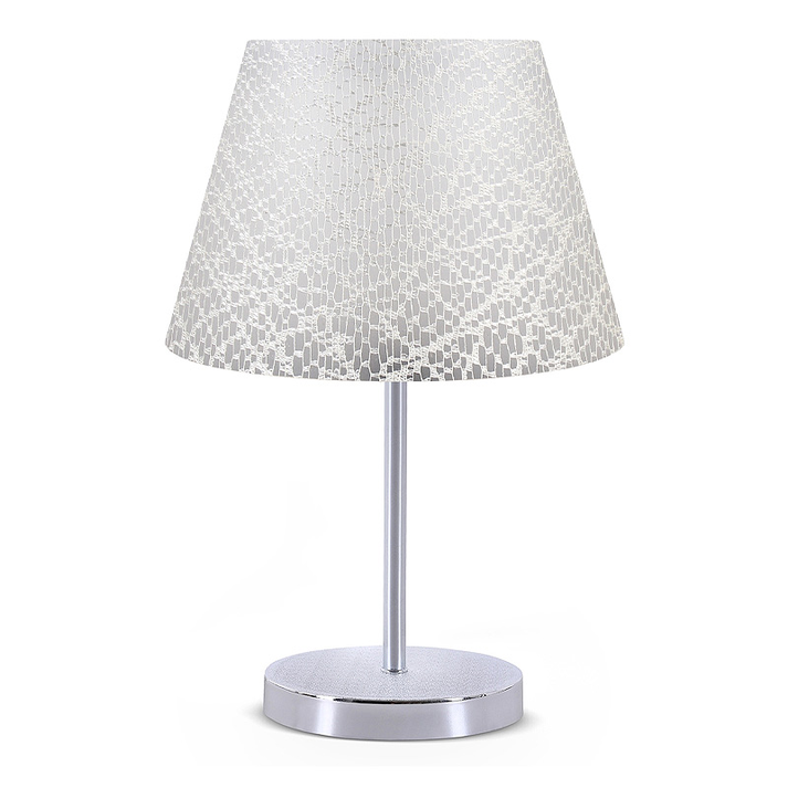 Φωτιστικό επιτραπέζιο Jules ύφασμα Pvc χρώμα λευκό/ασημί 22x17x37εκ.