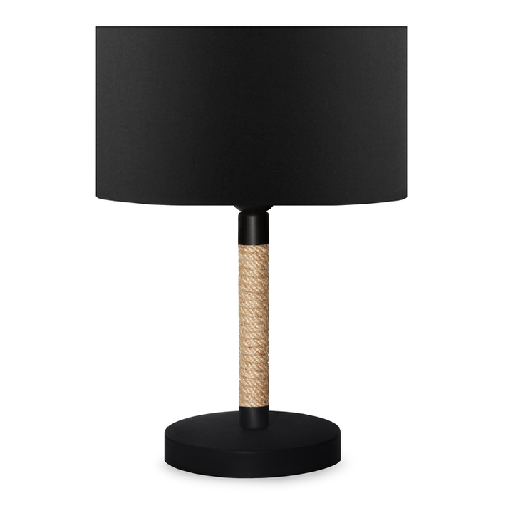 Φωτιστικό επιτραπέζιο Jean ύφασμα/σχοινί/χρώμιο χρώμα μαύρο/φυσικό 24x13x37εκ.