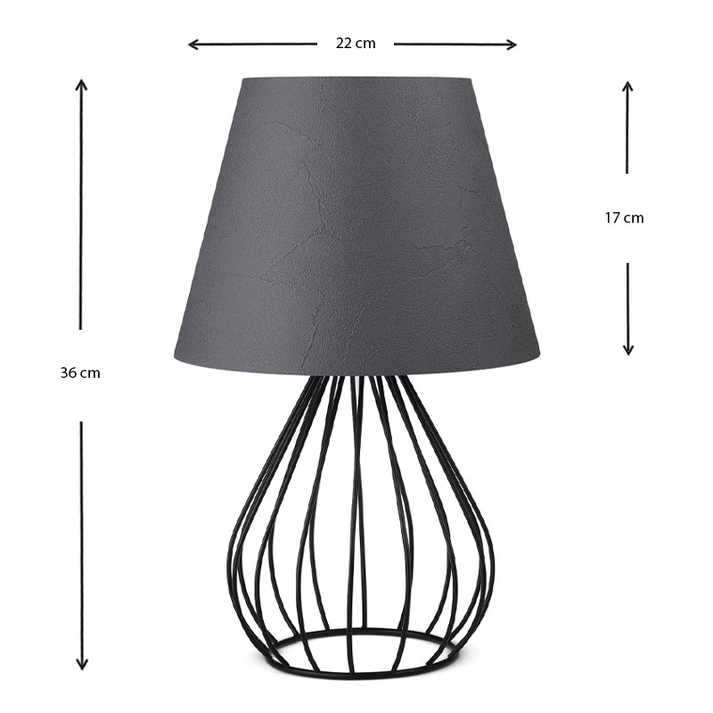 Φωτιστικό επιτραπέζιο Akerlind ύφασμα Pvc/μέταλλο χρώμα ανθρακί/μαύρο 22x17x36εκ.