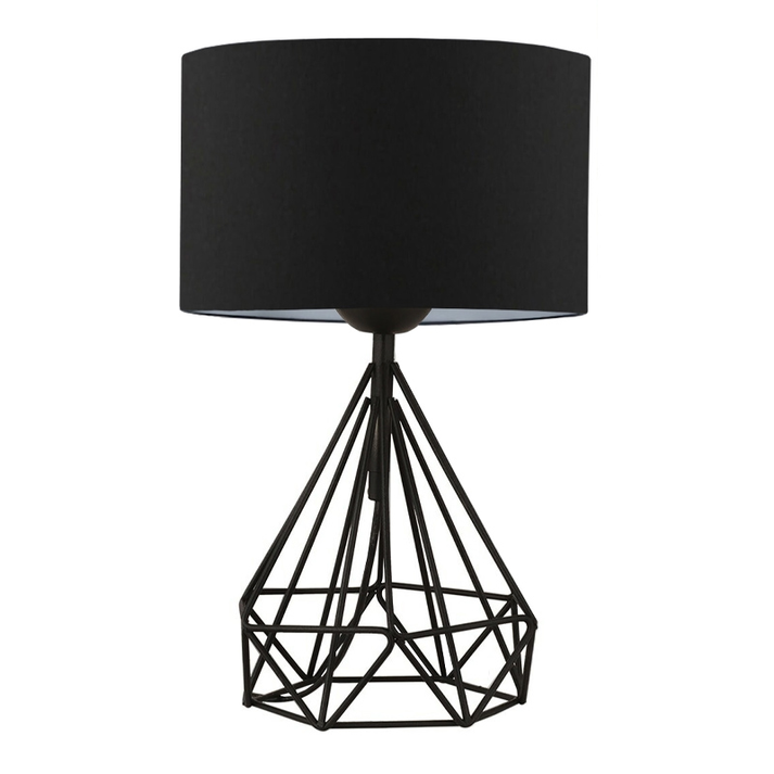 Φωτιστικό επιτραπέζιο Christopher ύφασμα/μέταλλο χρώμα μαύρο 24x15x41εκ.