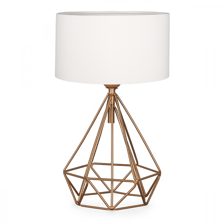 Φωτιστικό επιτραπέζιο Vanstone ύφασμα/μέταλλο χρωμα κρεμ/χρυσό 24x15x39εκ.