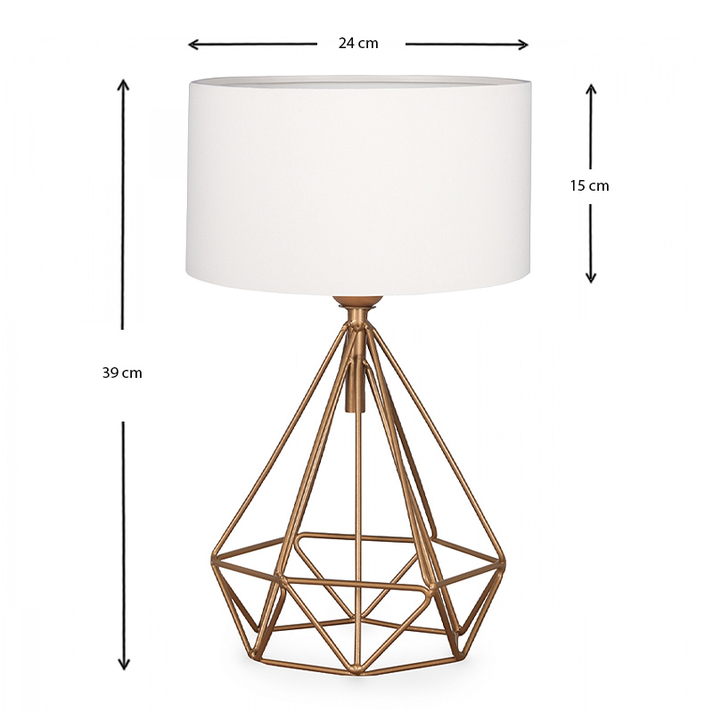 Φωτιστικό επιτραπέζιο Vanstone ύφασμα/μέταλλο χρωμα κρεμ/χρυσό 24x15x39εκ.