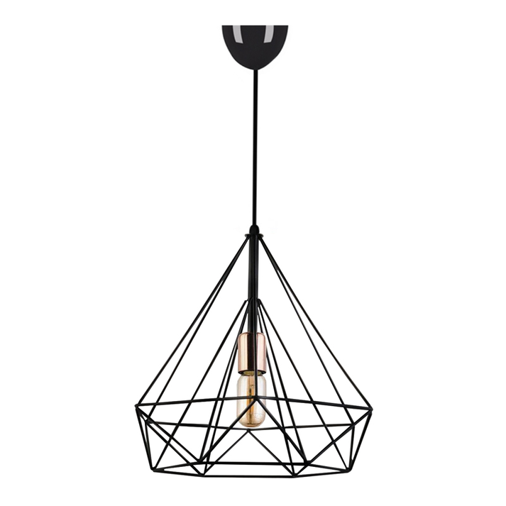 Φωτιστικό οροφής Donald μεταλλικό μονόφωτο χρώμα μαύρο 25x30x65εκ.