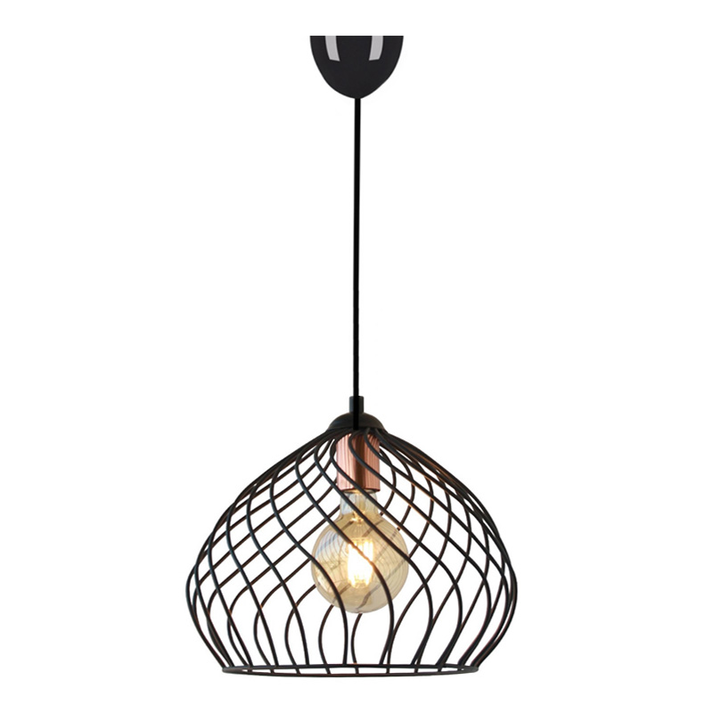 Φωτιστικό οροφής Dennis μεταλλικό μονόφωτο χρώμα μαύρο 21x30x70εκ.