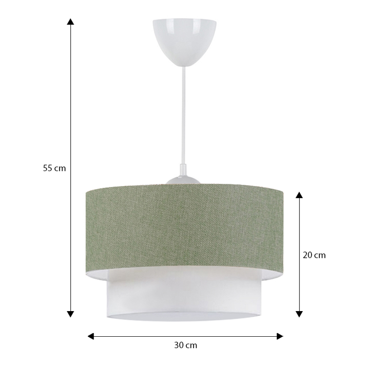Φωτιστικό οροφής Whitehouse E27 υφασμάτινο μονόφωτο χρώμα χακί 30x20x55εκ.