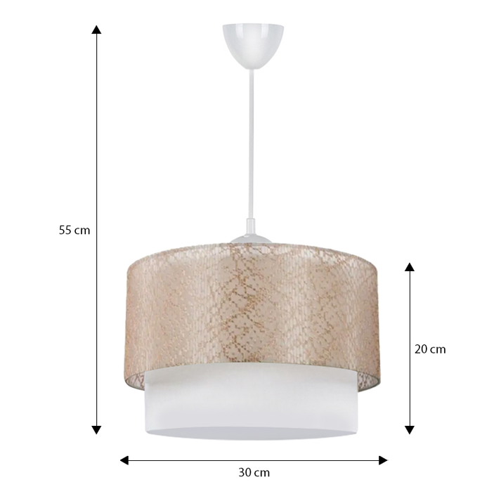 Φωτιστικό οροφής Whitehouse υφασμάτινο μονόφωτο χρώμα χρυσό 30x20x55εκ.