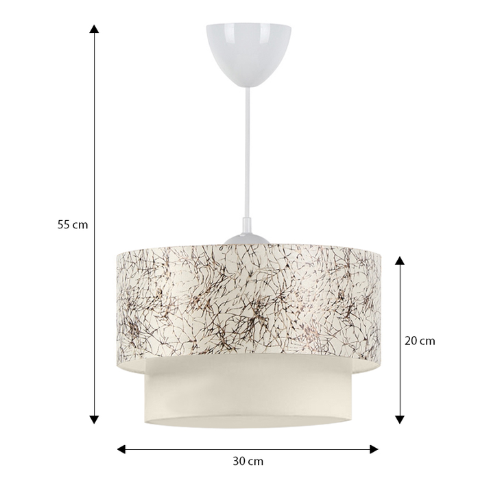 Φωτιστικό οροφής Whitehouse υφασμάτινο μονόφωτο χρώμα λευκό - μαύρο 30x20x55εκ.