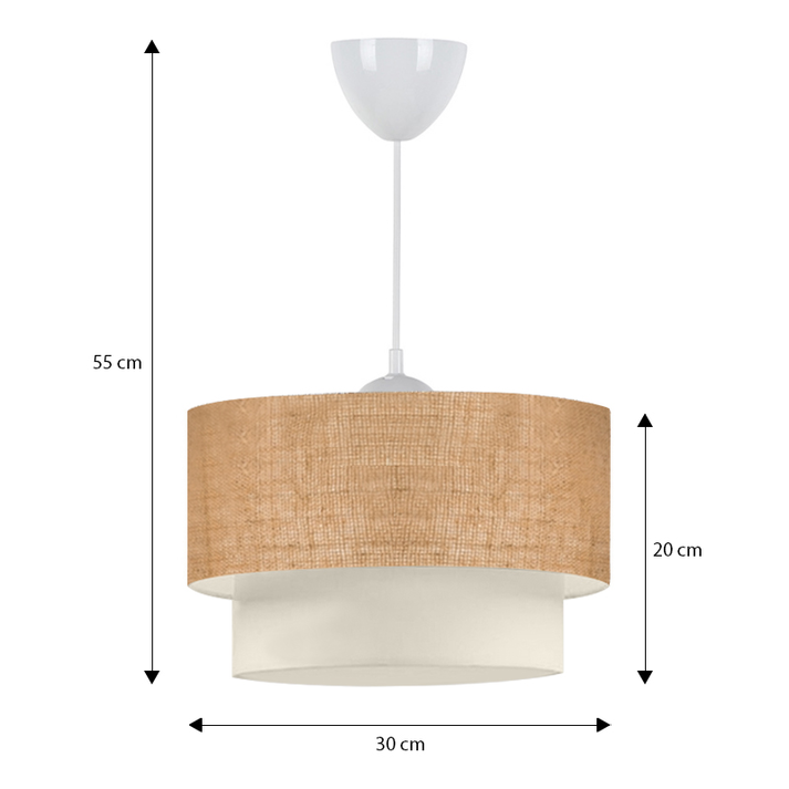 Φωτιστικό οροφής Whitehouse E27 γιούτα μονόφωτο χρώμα μπεζ 30x20x55εκ.