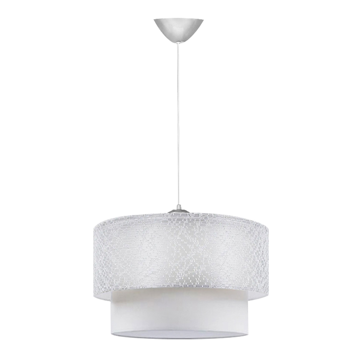 Φωτιστικό οροφής Barnhart υφασμάτινο μονόφωτο χρώμα λευκό 30x30x70εκ.