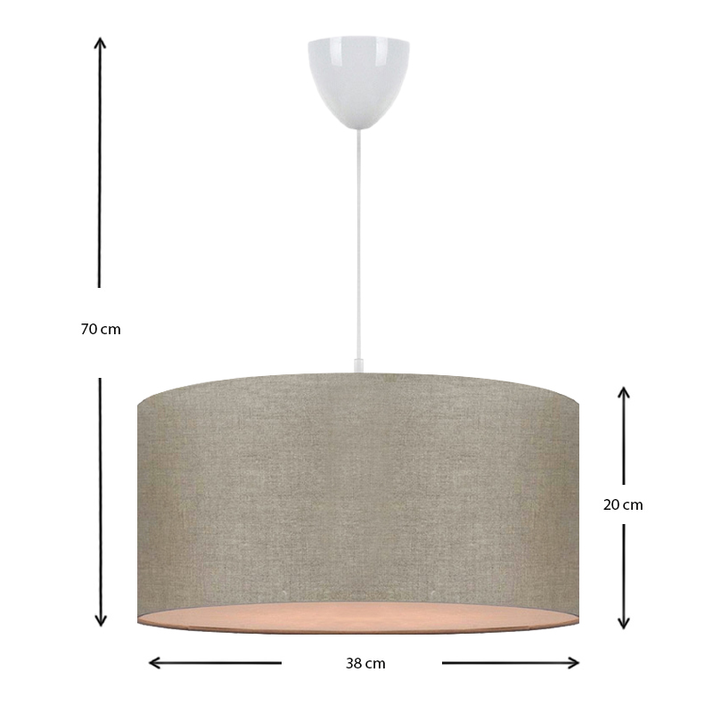 Φωτιστικό οροφής Monahan υφασμάτινο μονόφωτο χρώμα μπεζ άμμου 38x20x70εκ.