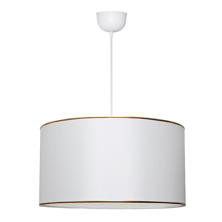 Φωτιστικό οροφής Alloy υφασμάτινο μονόφωτο χρώμα λευκό 38x20x70εκ.