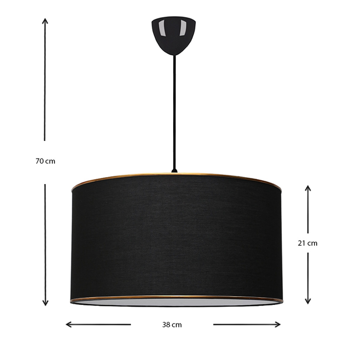 Φωτιστικό οροφής Alloy υφασμάτινο μονόφωτο χρώμα μαύρο 38x20x70εκ.
