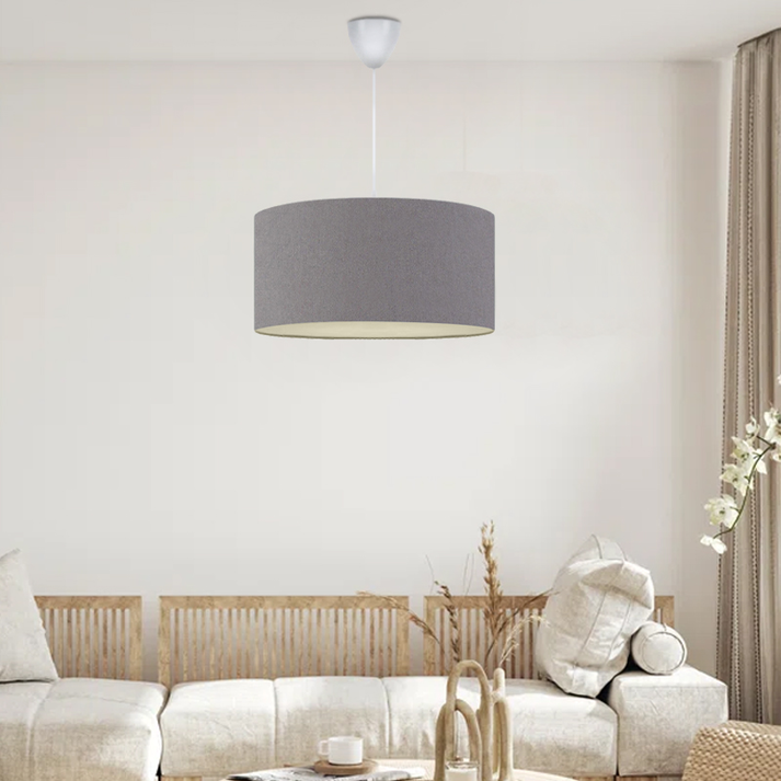 Φωτιστικό οροφής Monahan υφασμάτινο μονόφωτο χρώμα γκρι 38x20x70εκ.