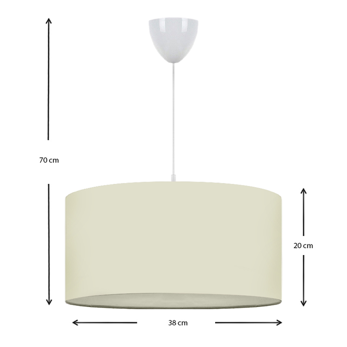 Φωτιστικό οροφής Monahan υφασμάτινο μονόφωτο χρώμα εκρού 38x20x70εκ.