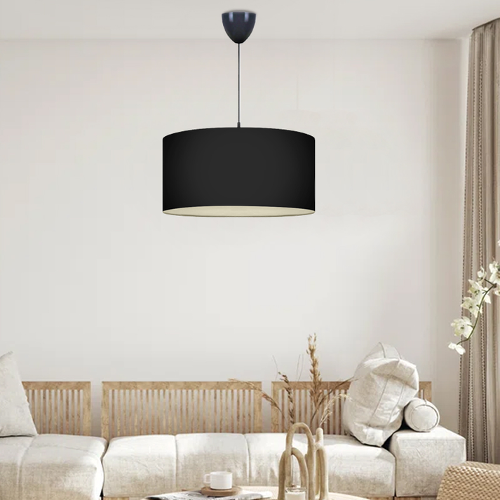 Φωτιστικό οροφής Monahan υφασμάτινο μονόφωτο χρώμα μαύρο 38x21x70εκ.