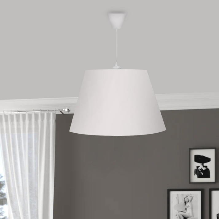 Φωτιστικό οροφής Elanor υφασμάτινο μονόφωτο χρώμα λευκό 37x21x70εκ.