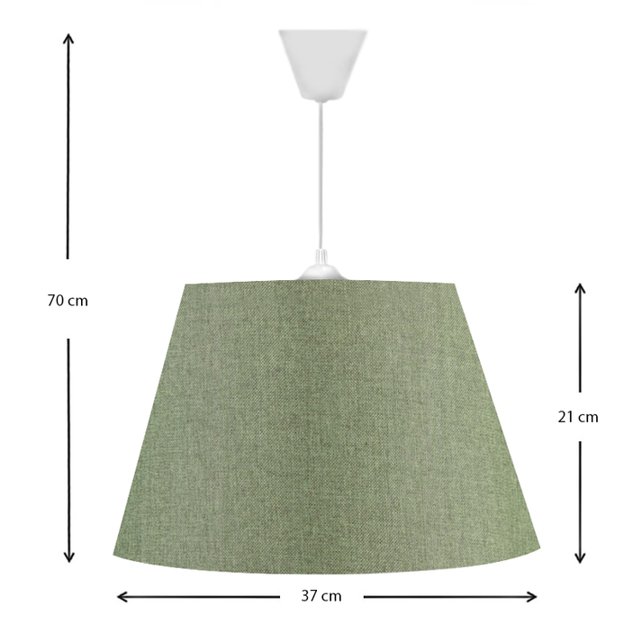 Φωτιστικό οροφής Elanor υφασμάτινο μονόφωτο χρώμα κυπαρισσί 37x21x70εκ.