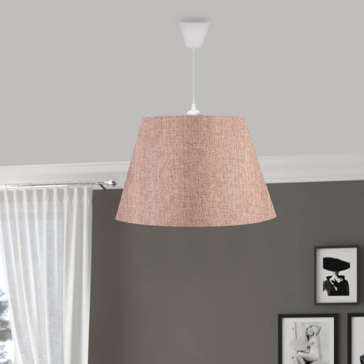 Φωτιστικό οροφής Elanor υφασμάτινο μονόφωτο χρώμα ροζ 37x21x70εκ.